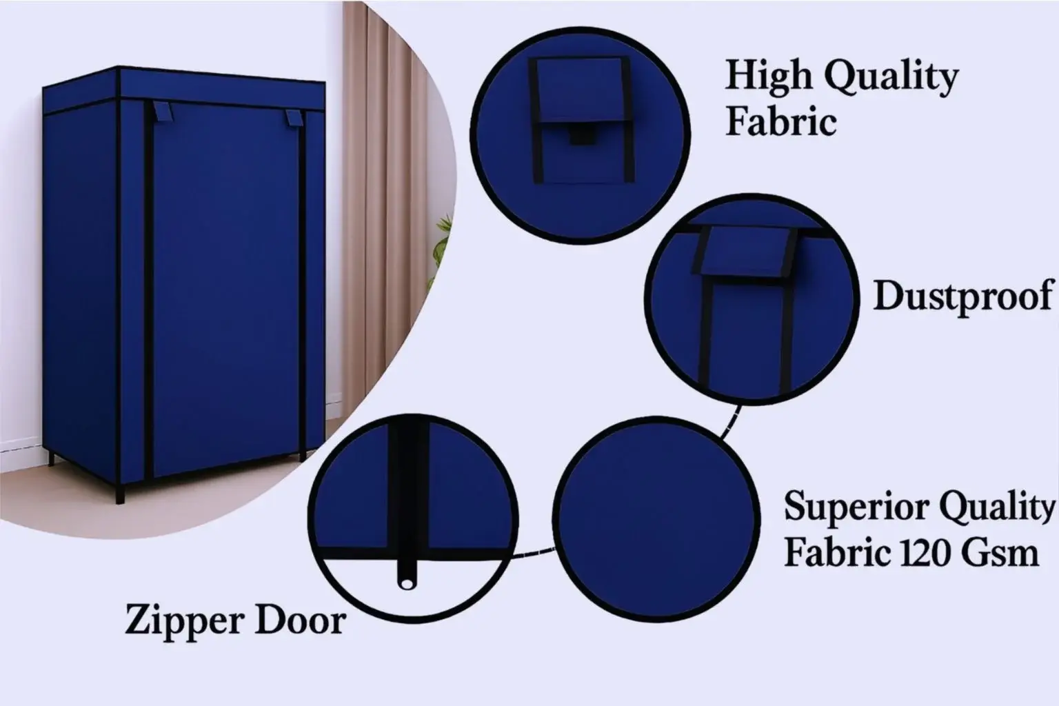 MEFABZ Shoe Rack Cover only 5 Layer (Black) (30D x 60W x 92H cm) Dustproof Zipper Storage Cover, Washable 100 GSM Non-Woven Fabric, Foldable Rack Replacement Covers for Home - Image 2