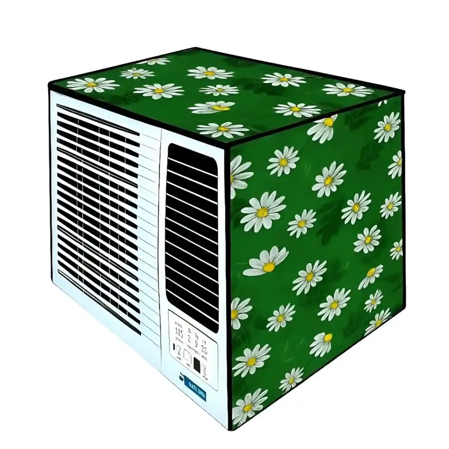 MEFABZ Window AC Cover 1.5 Tons Waterproof and Dustproof PVC Check Design | Outdoor AC Unit Protection | 1.5 Ton Window AC Cover (Green)