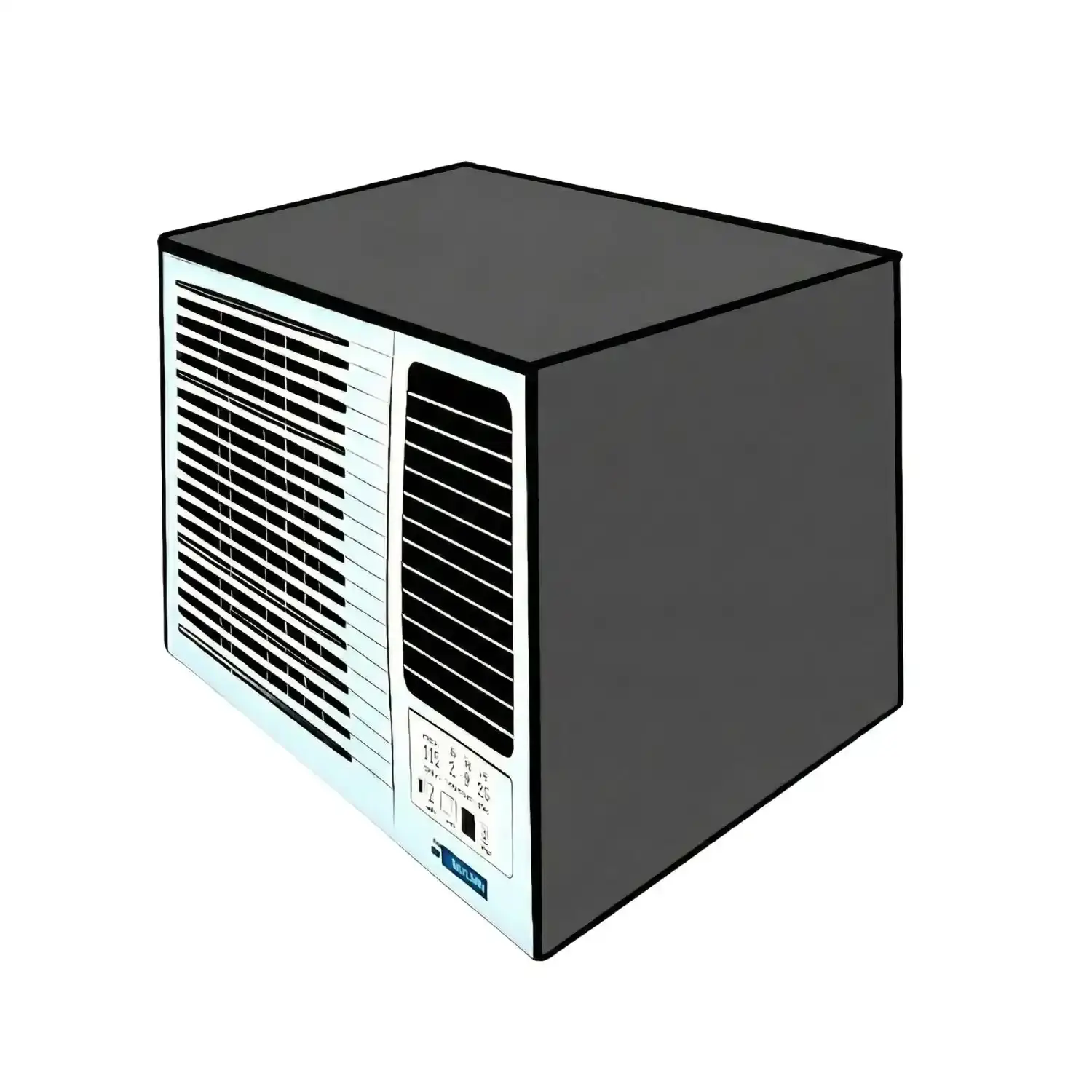 MEFABZ Window AC Cover 1.5 Tons Waterproof and Dustproof PVC Check Design | Outdoor AC Unit Protection | 1.5 Ton Window AC Cover (Navy Blue)