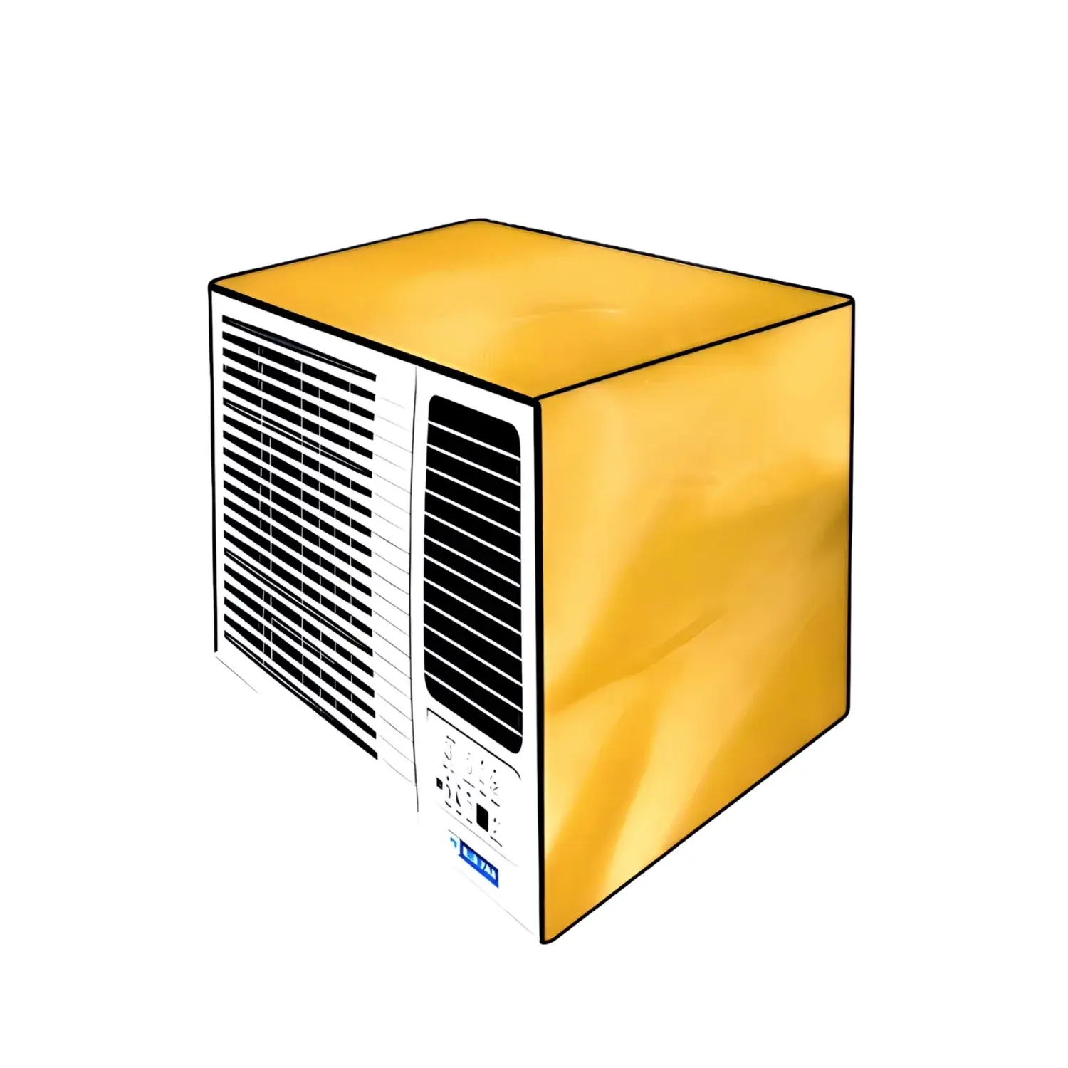 MEFABZ Window AC Cover 1.5 Tons Waterproof and Dustproof PVC Check Design | Outdoor AC Unit Protection | 1.5 Ton Window AC Cover (Yellow)