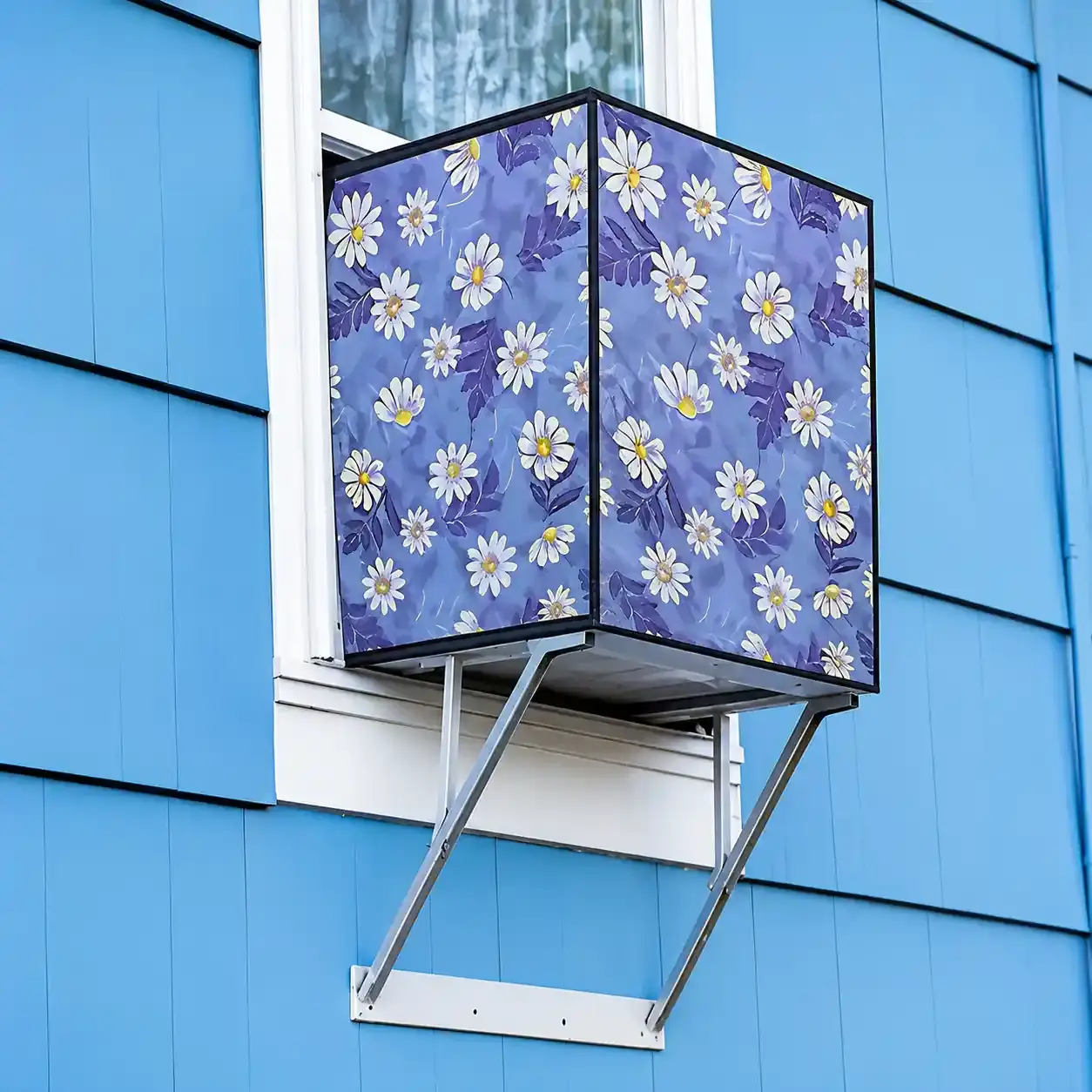 MEFABZ Window AC Cover 1.5 Ton Waterproof Dustproof PVC Cover | Outdoor Window AC Covers Outside | Fits Samsung, LG, Voltas, Hitachi (Grey) - Image 2
