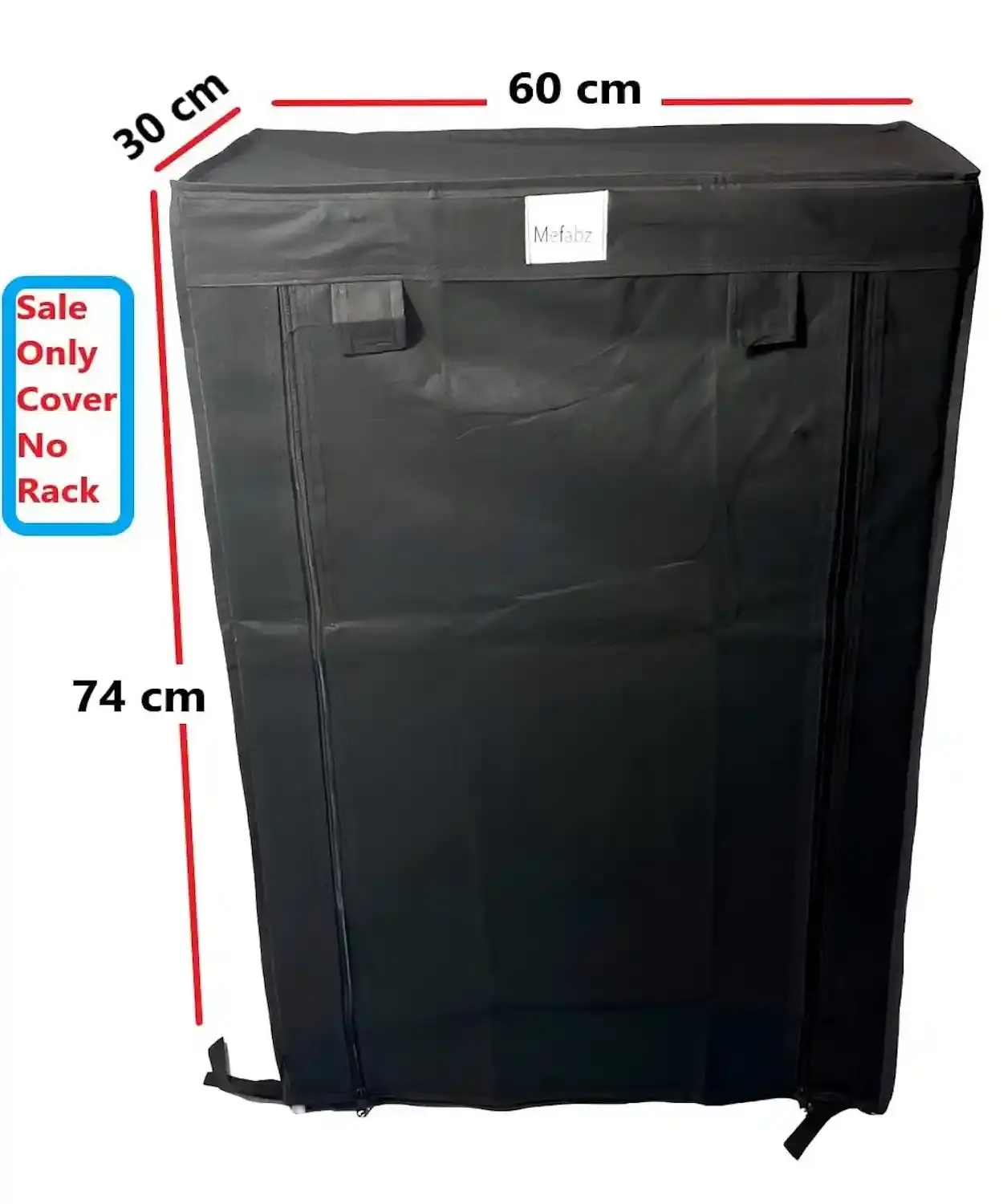 MEFABZ Shoe Rack Cover only 4 Layer (Black) (30D x 60W x 74H cm) Dustproof Zipper Storage Cover, Washable 100 GSM Non-Woven Fabric, Foldable Rack Replacement Covers for Home - Image 6
